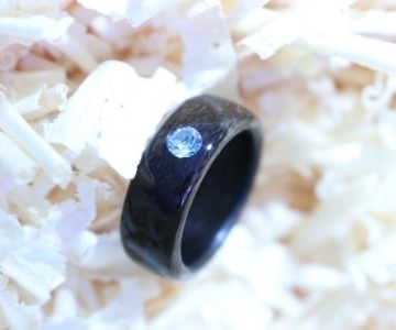 Makassar-/Ebenholz mit Swarovski Kirstall Aquamarine